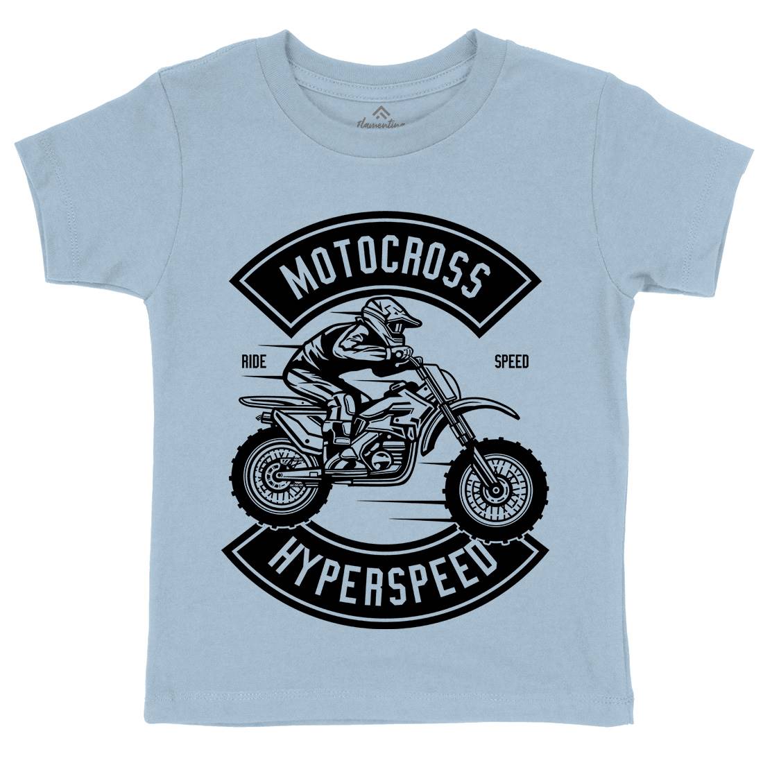 Motocross Hyperspeed Kids Organic Crew Neck T-Shirt Motorcycles B577