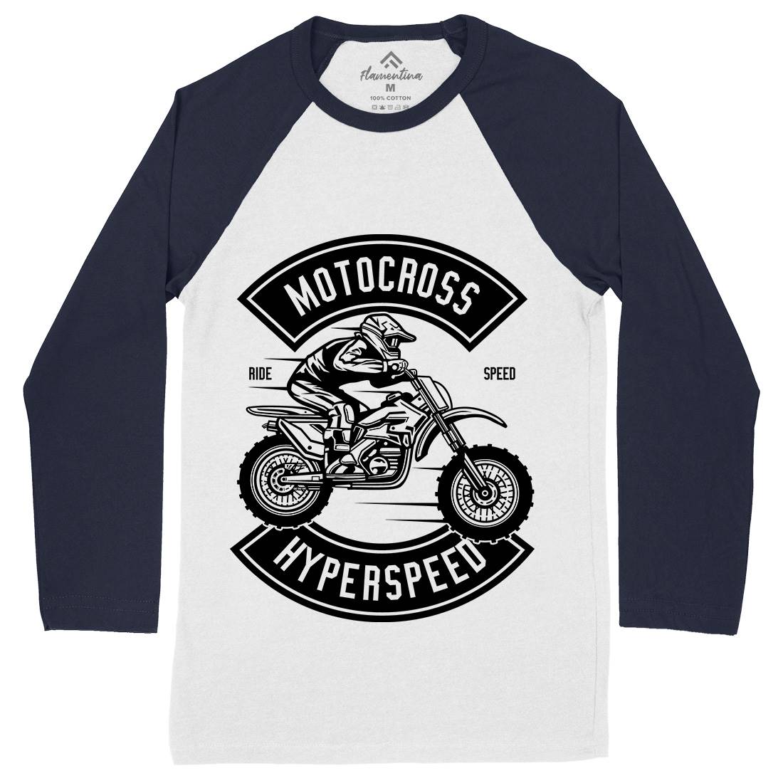 Motocross Hyperspeed Mens Long Sleeve Baseball T-Shirt Motorcycles B577
