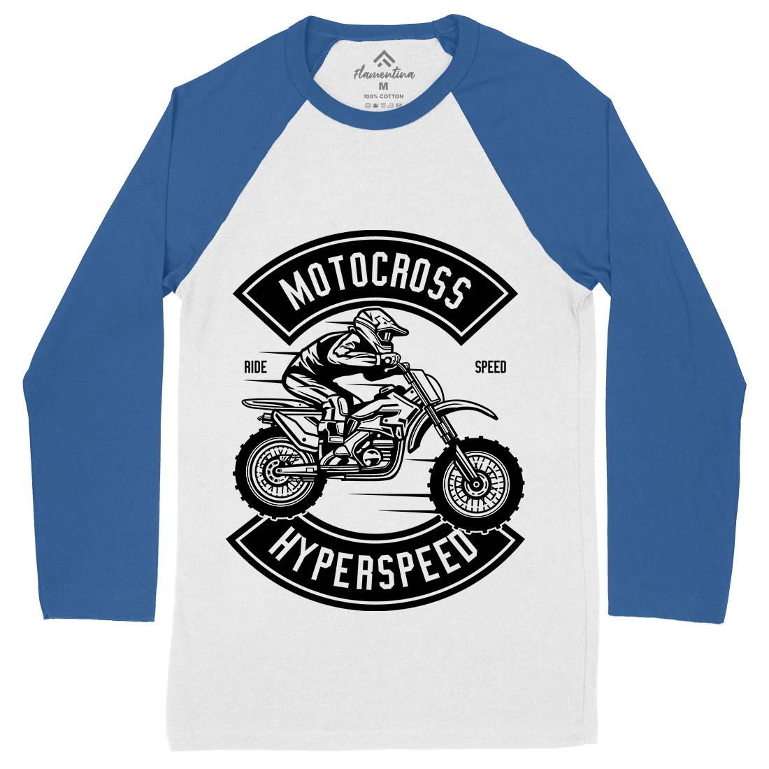 Motocross Hyperspeed Mens Long Sleeve Baseball T-Shirt Motorcycles B577