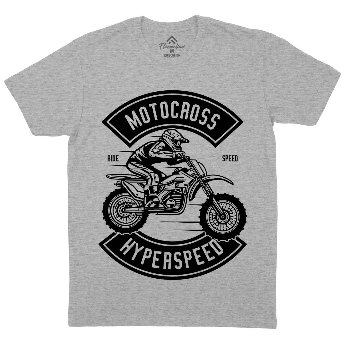Motocross Hyperspeed Mens Organic Crew Neck T-Shirt Motorcycles B577
