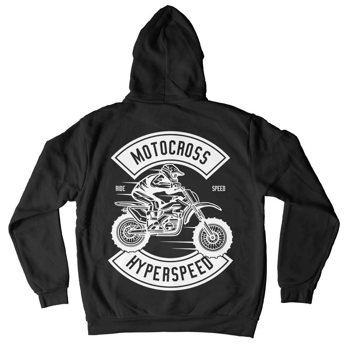 Motocross Hyperspeed Mens Hoodie With Pocket Motorcycles B577