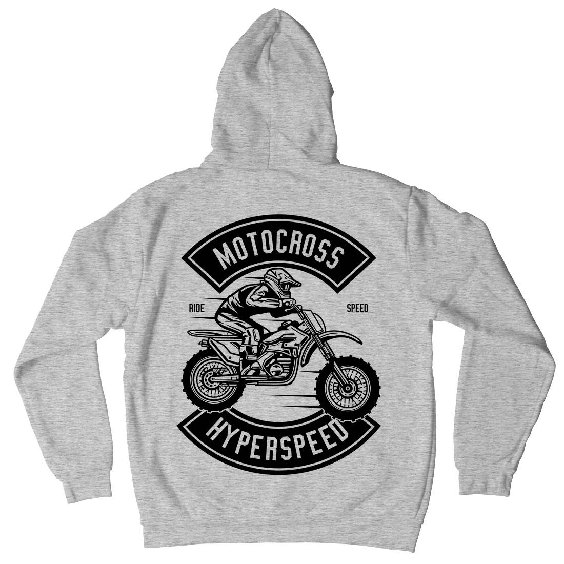 Motocross Hyperspeed Mens Hoodie With Pocket Motorcycles B577