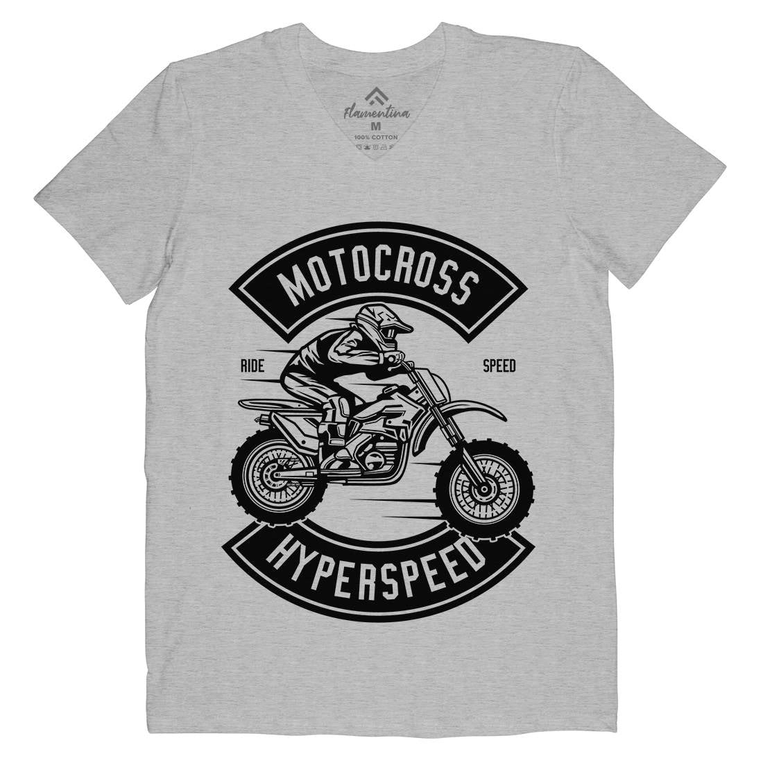 Motocross Hyperspeed Mens V-Neck T-Shirt Motorcycles B577