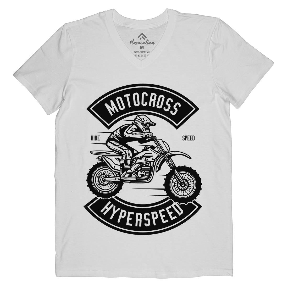 Motocross Hyperspeed Mens V-Neck T-Shirt Motorcycles B577