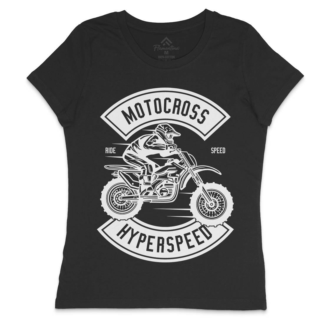 Motocross Hyperspeed Womens Crew Neck T-Shirt Motorcycles B577