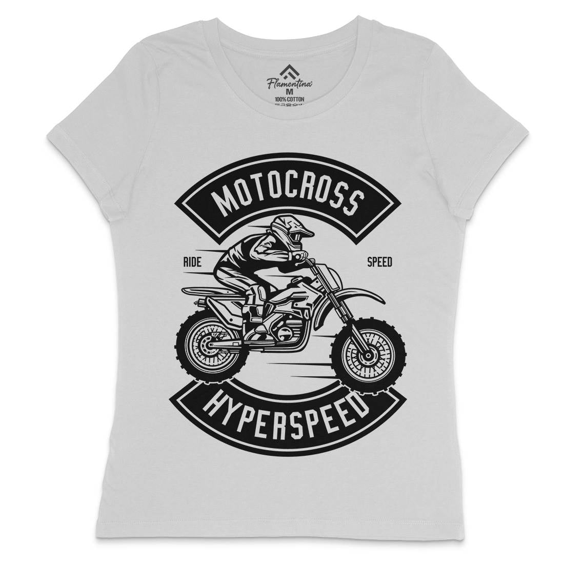 Motocross Hyperspeed Womens Crew Neck T-Shirt Motorcycles B577