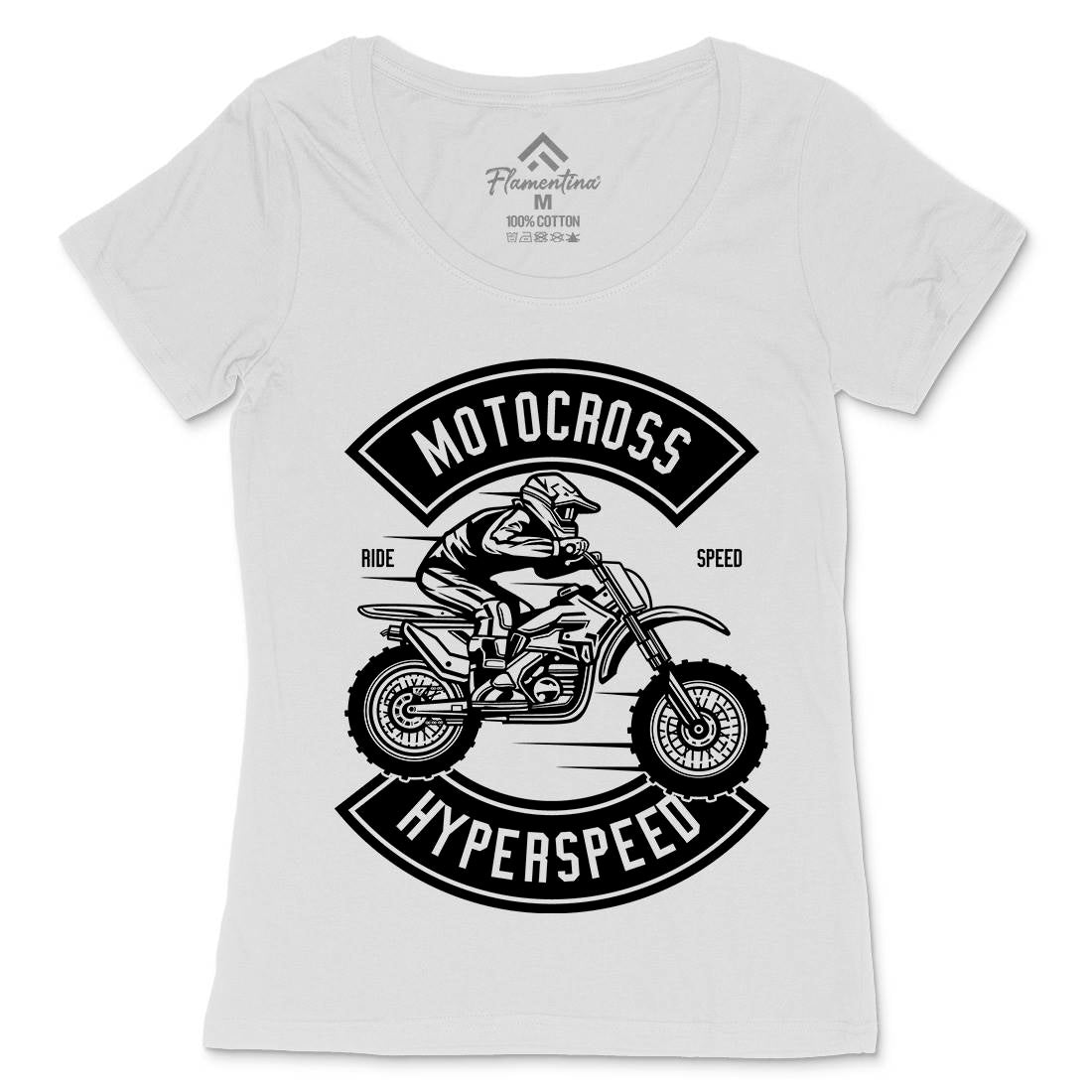 Motocross Hyperspeed Womens Scoop Neck T-Shirt Motorcycles B577