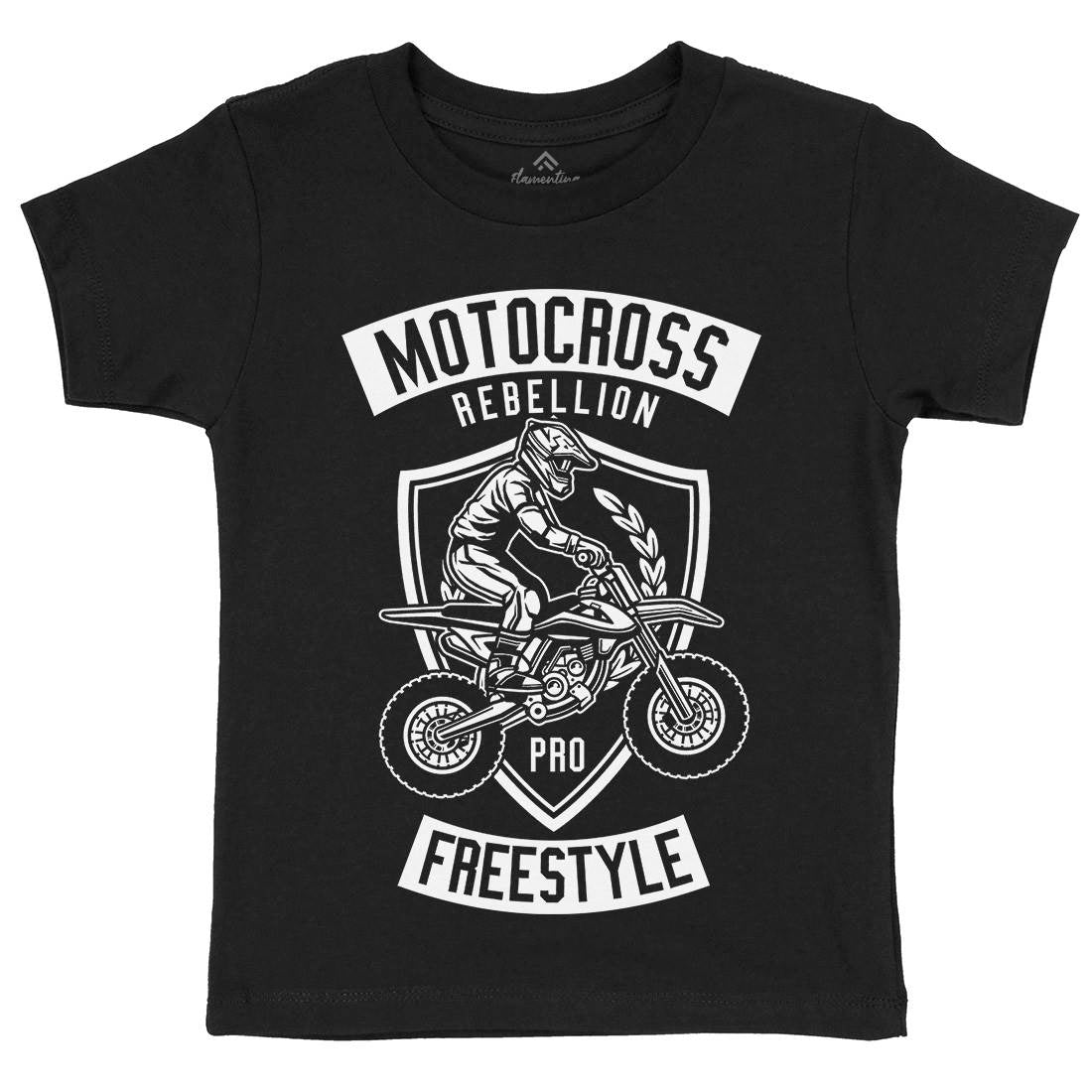 Motocross Rebellion Kids Crew Neck T-Shirt Motorcycles B578