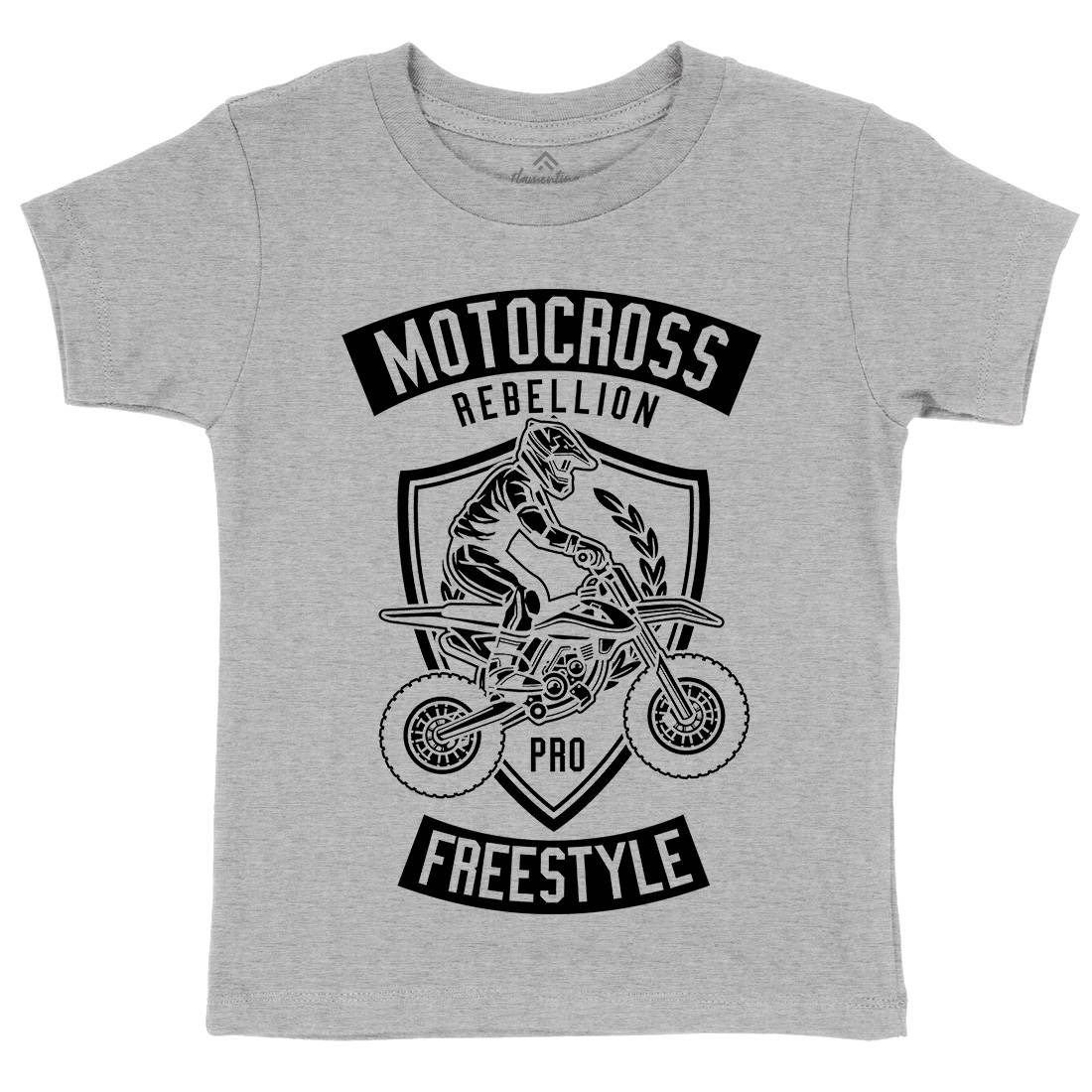 Motocross Rebellion Kids Organic Crew Neck T-Shirt Motorcycles B578