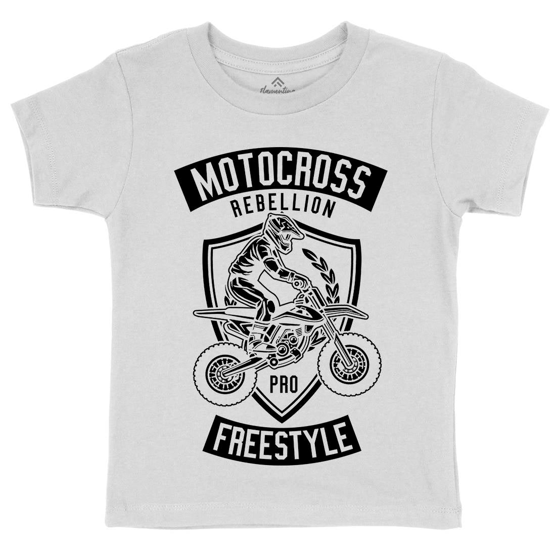 Motocross Rebellion Kids Organic Crew Neck T-Shirt Motorcycles B578