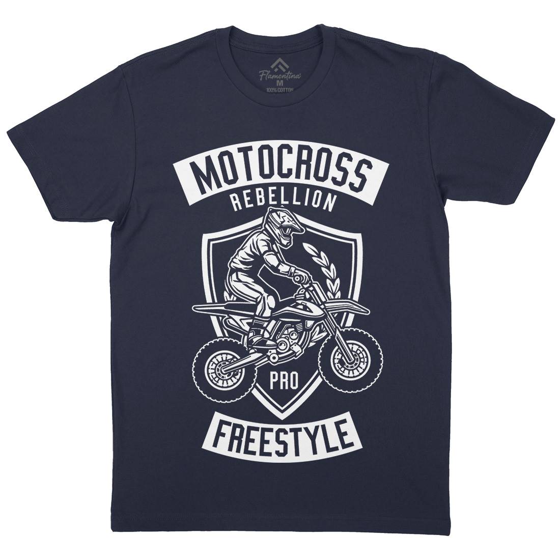 Motocross Rebellion Mens Organic Crew Neck T-Shirt Motorcycles B578