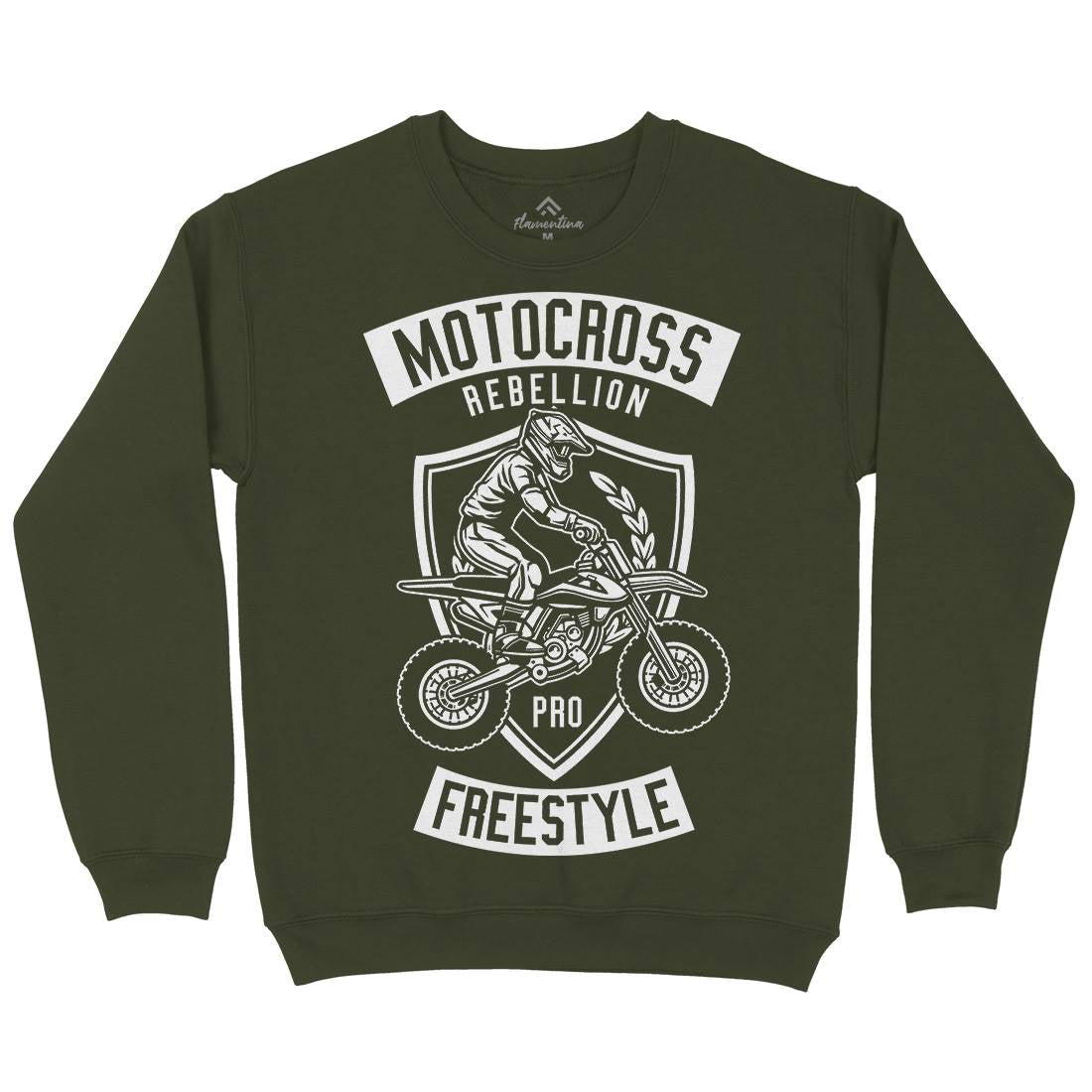 Motocross Rebellion Mens Crew Neck Sweatshirt Motorcycles B578