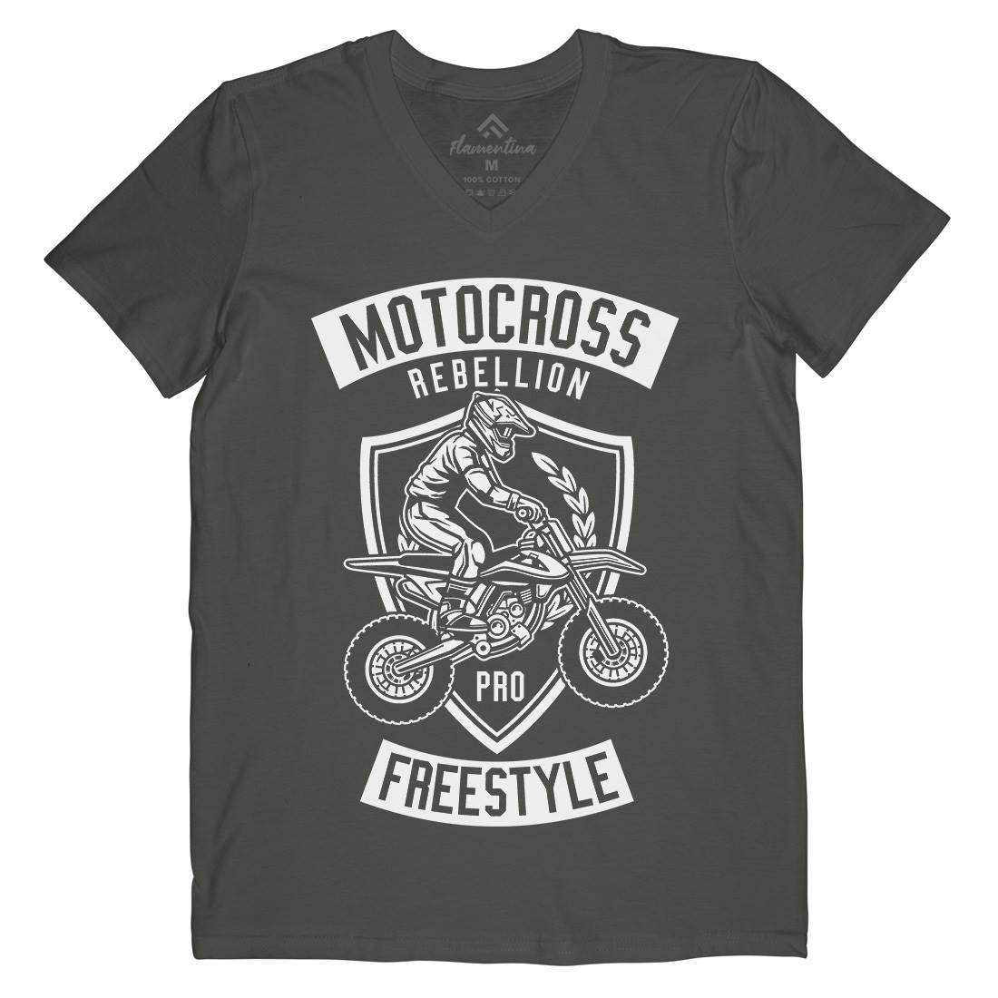 Motocross Rebellion Mens V-Neck T-Shirt Motorcycles B578