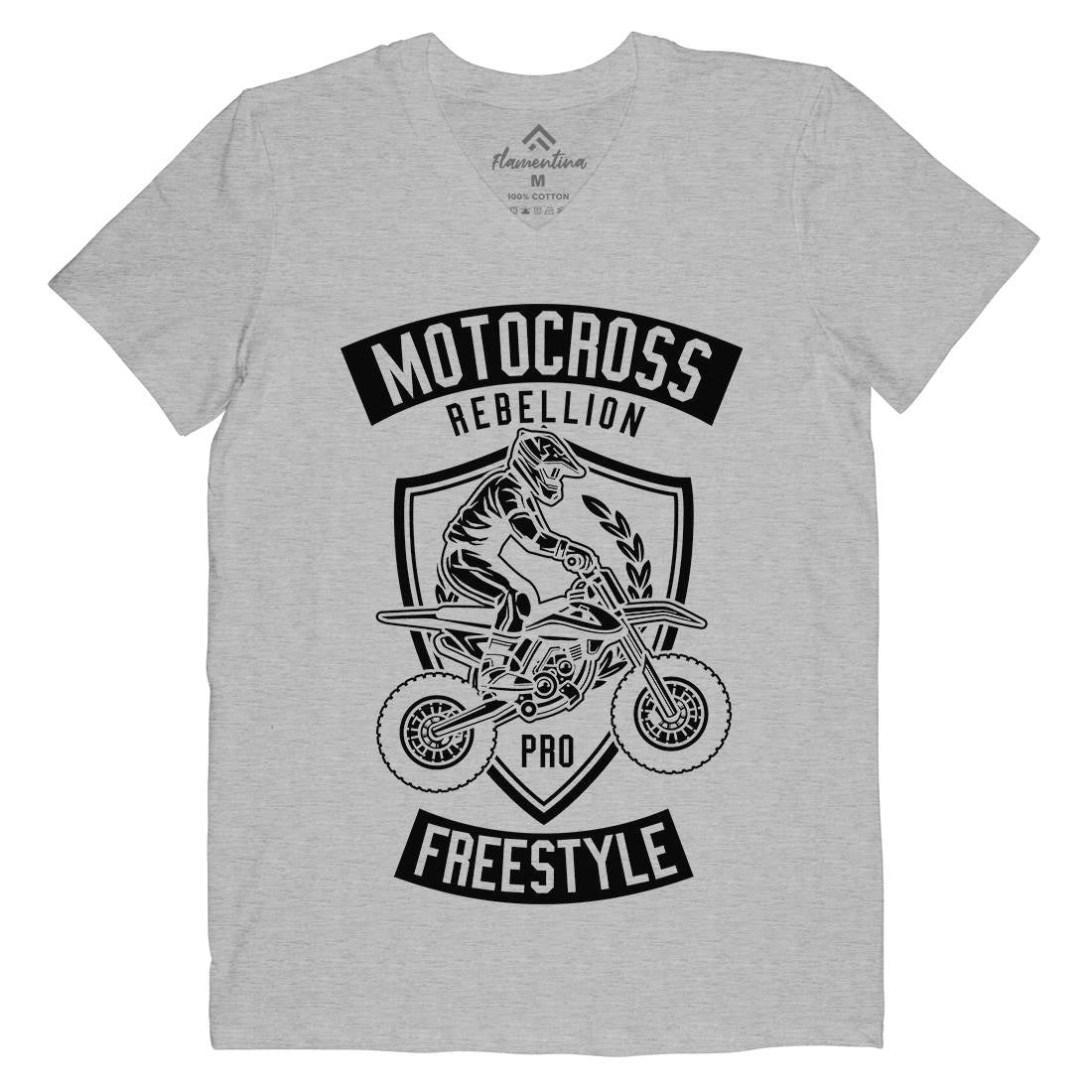 Motocross Rebellion Mens V-Neck T-Shirt Motorcycles B578