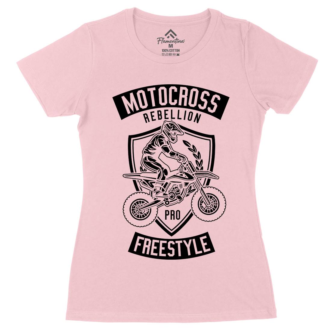 Motocross Rebellion Womens Organic Crew Neck T-Shirt Motorcycles B578