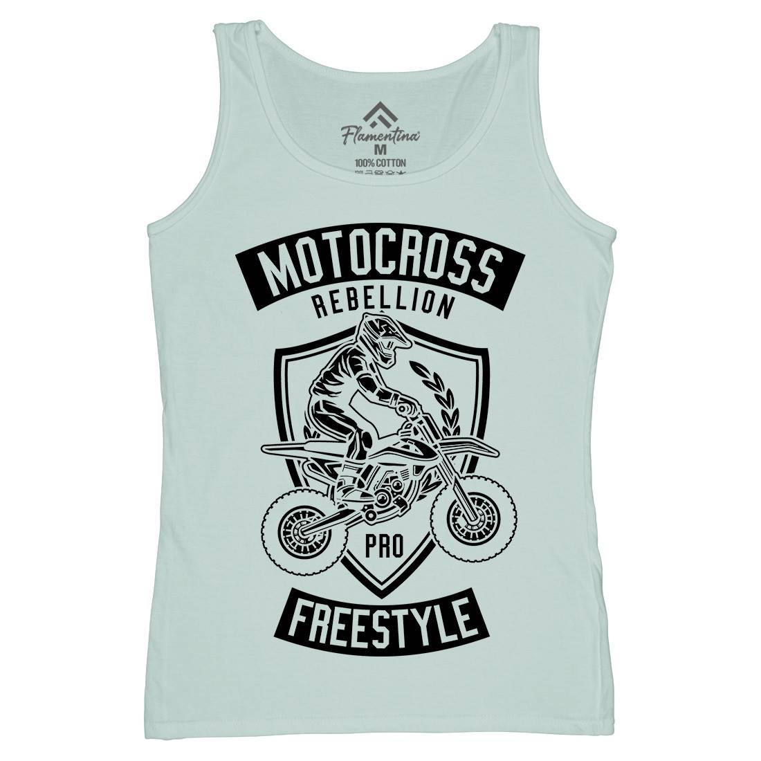 Motocross Rebellion Womens Organic Tank Top Vest Motorcycles B578