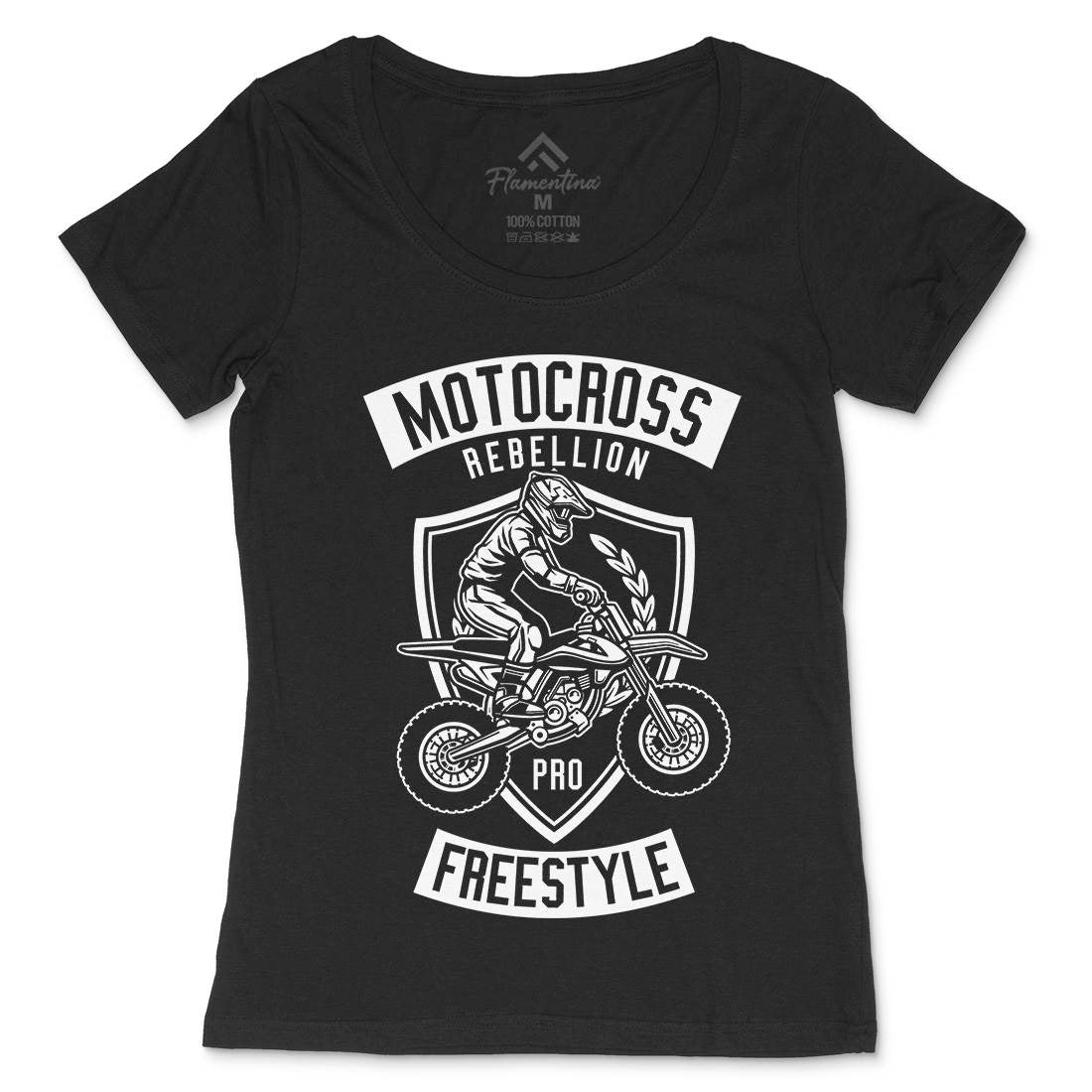Motocross Rebellion Womens Scoop Neck T-Shirt Motorcycles B578