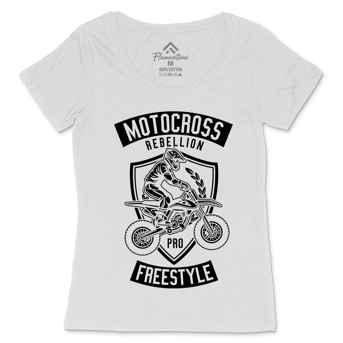 Motocross Rebellion Womens Scoop Neck T-Shirt Motorcycles B578