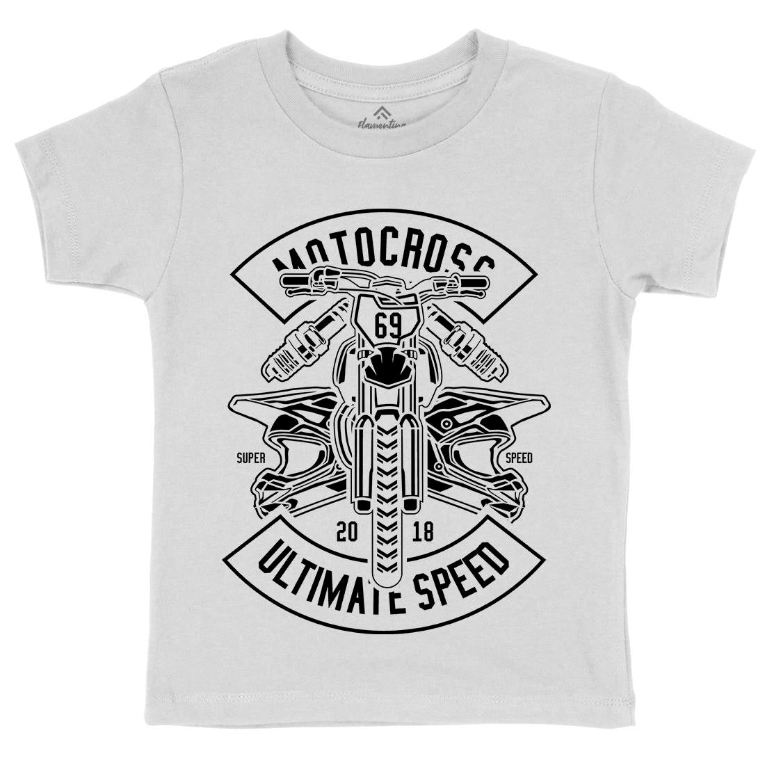 Motocross Ultimate Speed Kids Organic Crew Neck T-Shirt Motorcycles B579