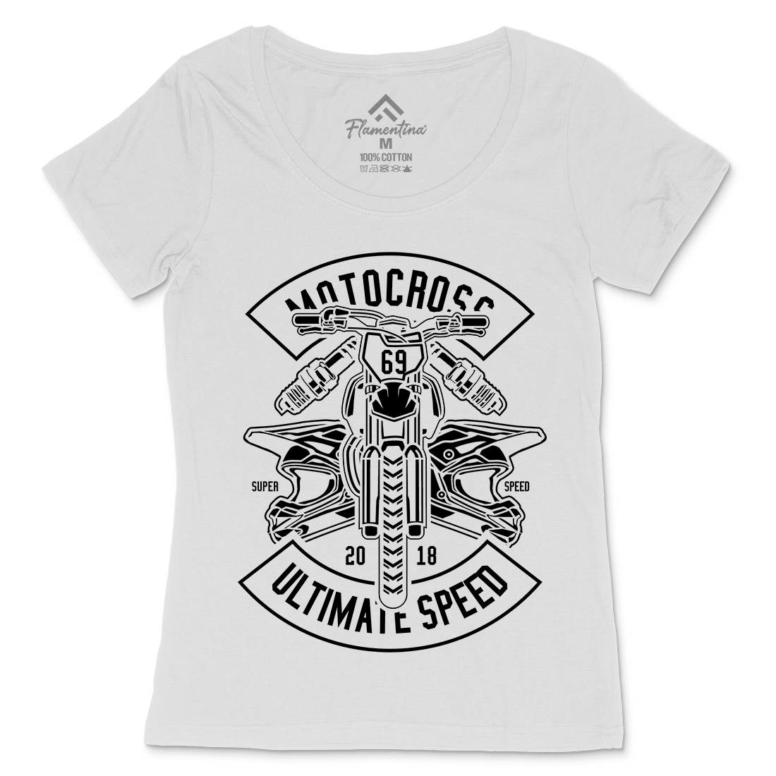 Motocross Ultimate Speed Womens Scoop Neck T-Shirt Motorcycles B579