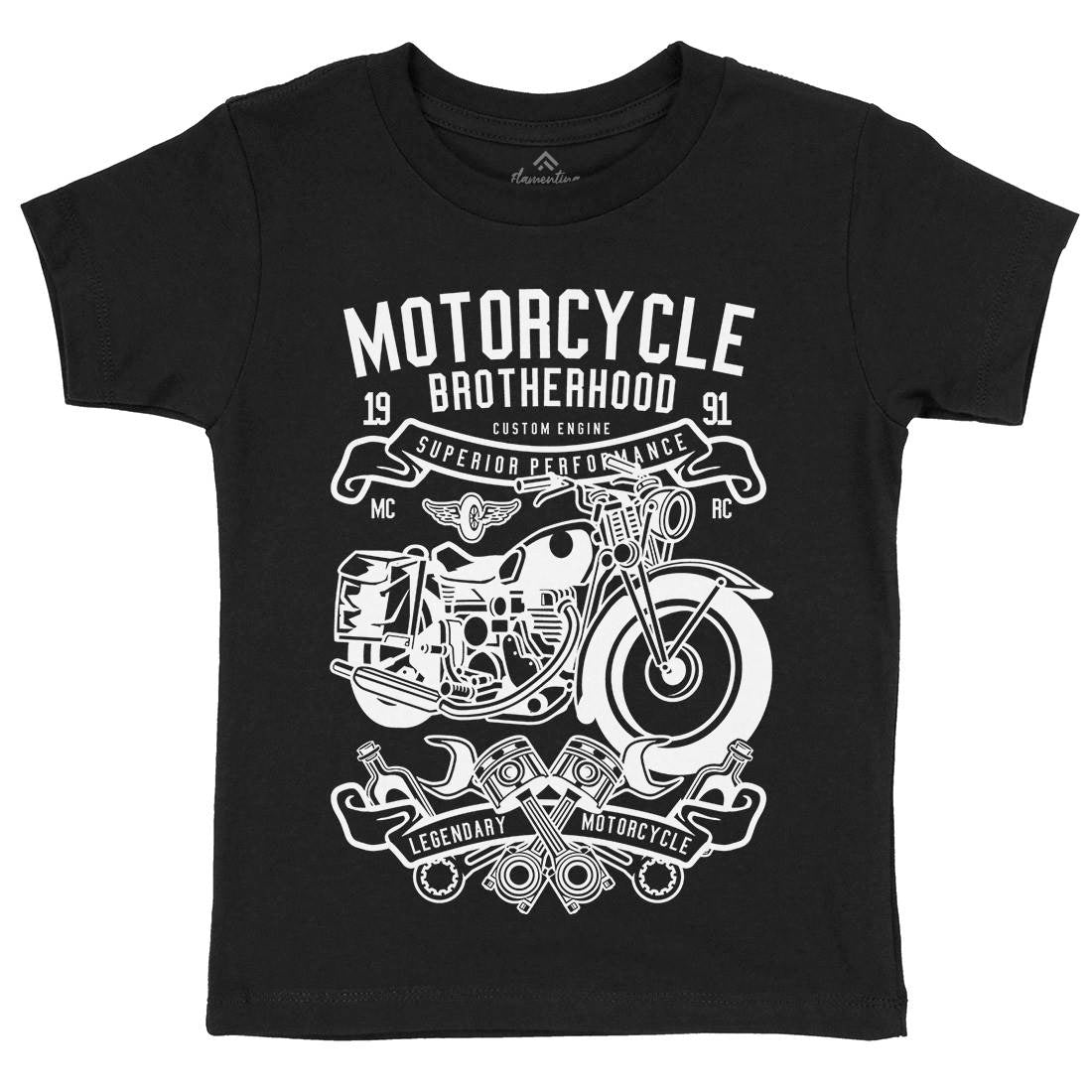 Brotherhood Kids Organic Crew Neck T-Shirt Motorcycles B581
