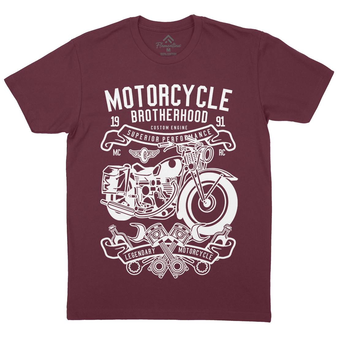 Brotherhood Mens Organic Crew Neck T-Shirt Motorcycles B581
