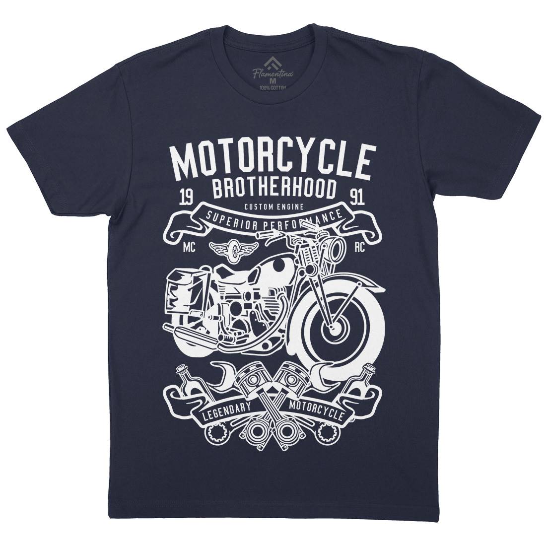Brotherhood Mens Crew Neck T-Shirt Motorcycles B581