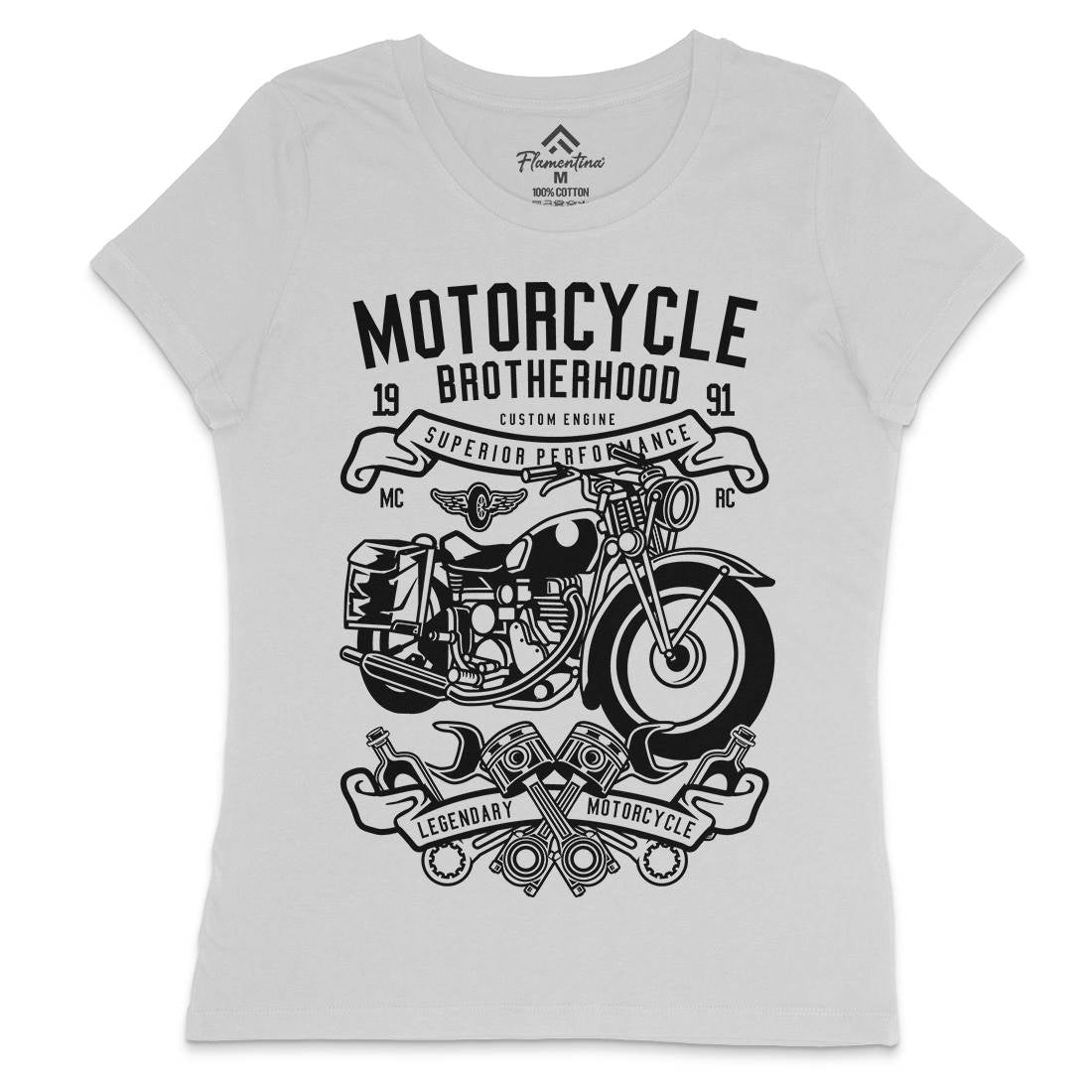 Brotherhood Womens Crew Neck T-Shirt Motorcycles B581
