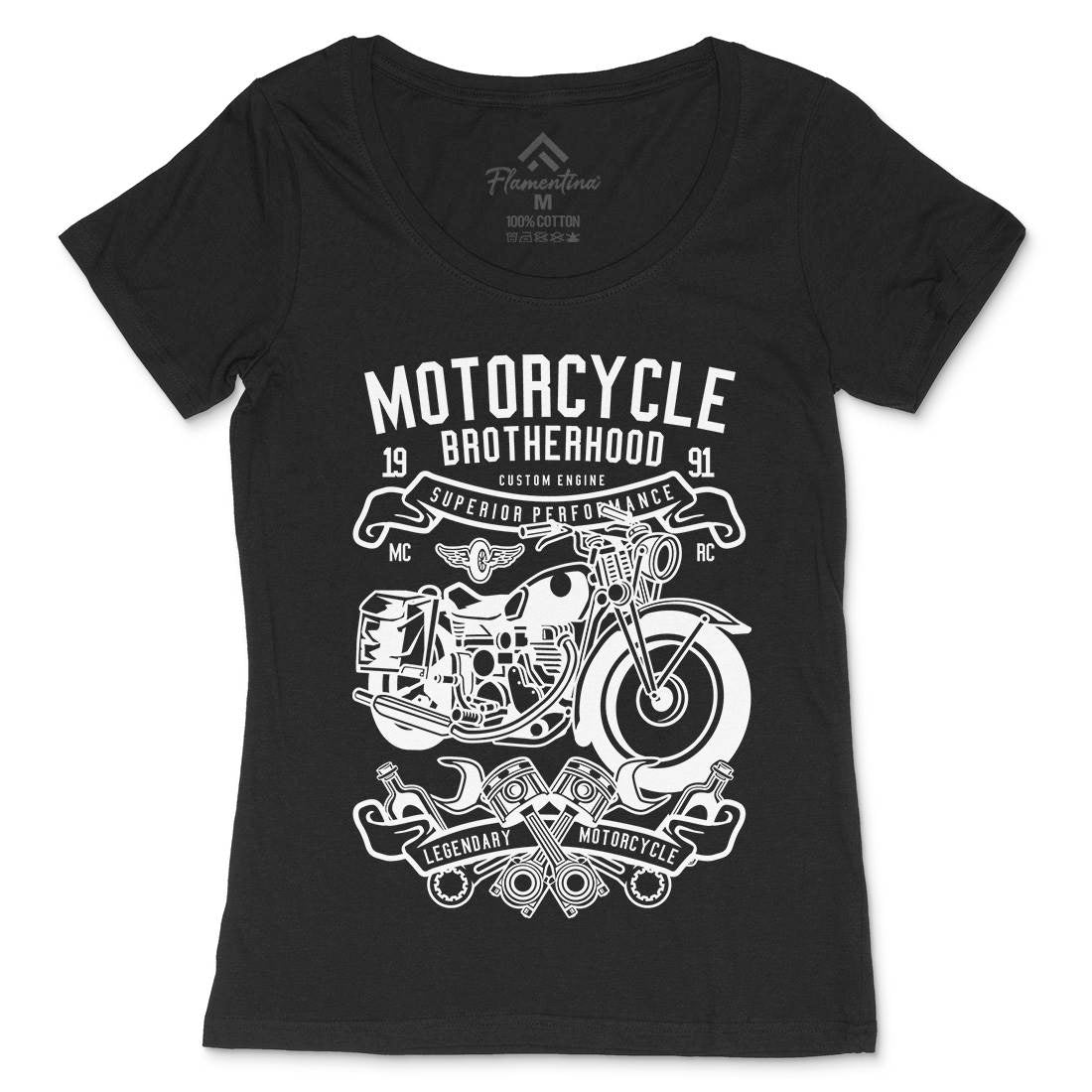 Brotherhood Womens Scoop Neck T-Shirt Motorcycles B581
