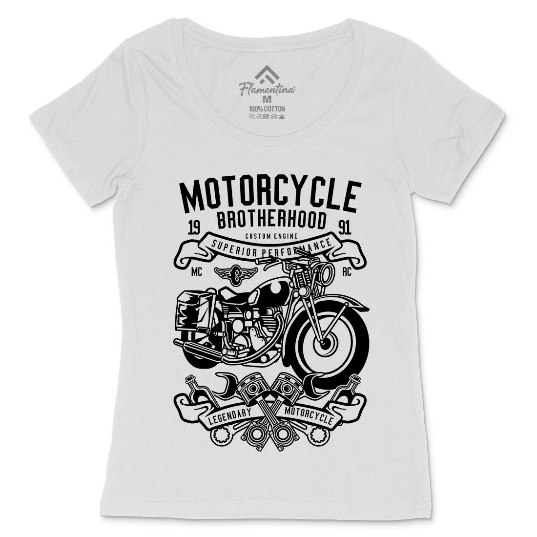 Brotherhood Womens Scoop Neck T-Shirt Motorcycles B581