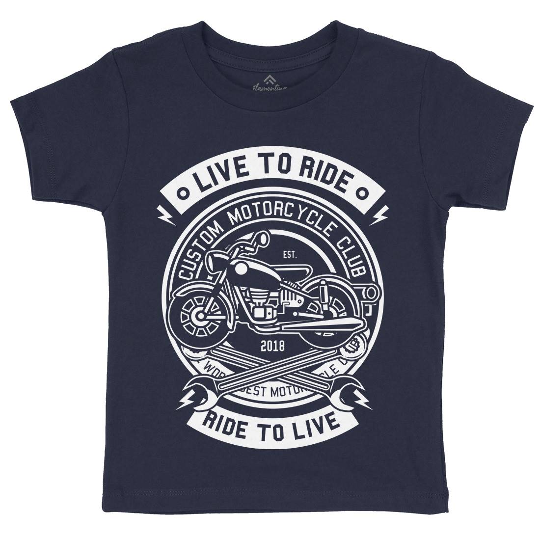 Live To Ride Kids Crew Neck T-Shirt Motorcycles B582
