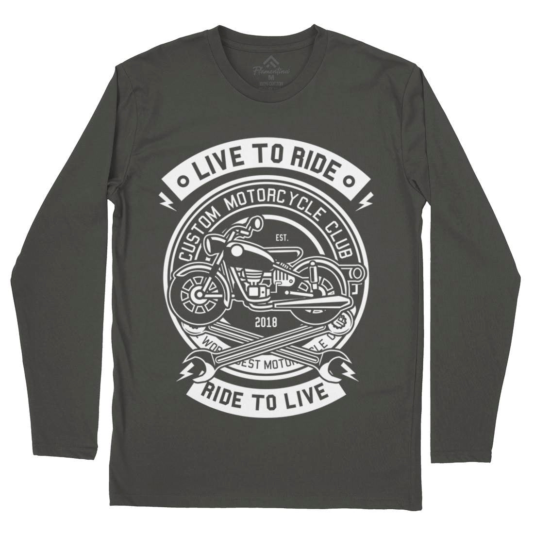 Live To Ride Mens Long Sleeve T-Shirt Motorcycles B582