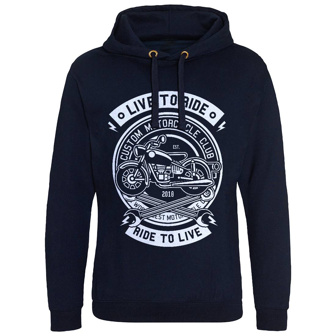 Live To Ride Mens Hoodie Without Pocket Motorcycles B582