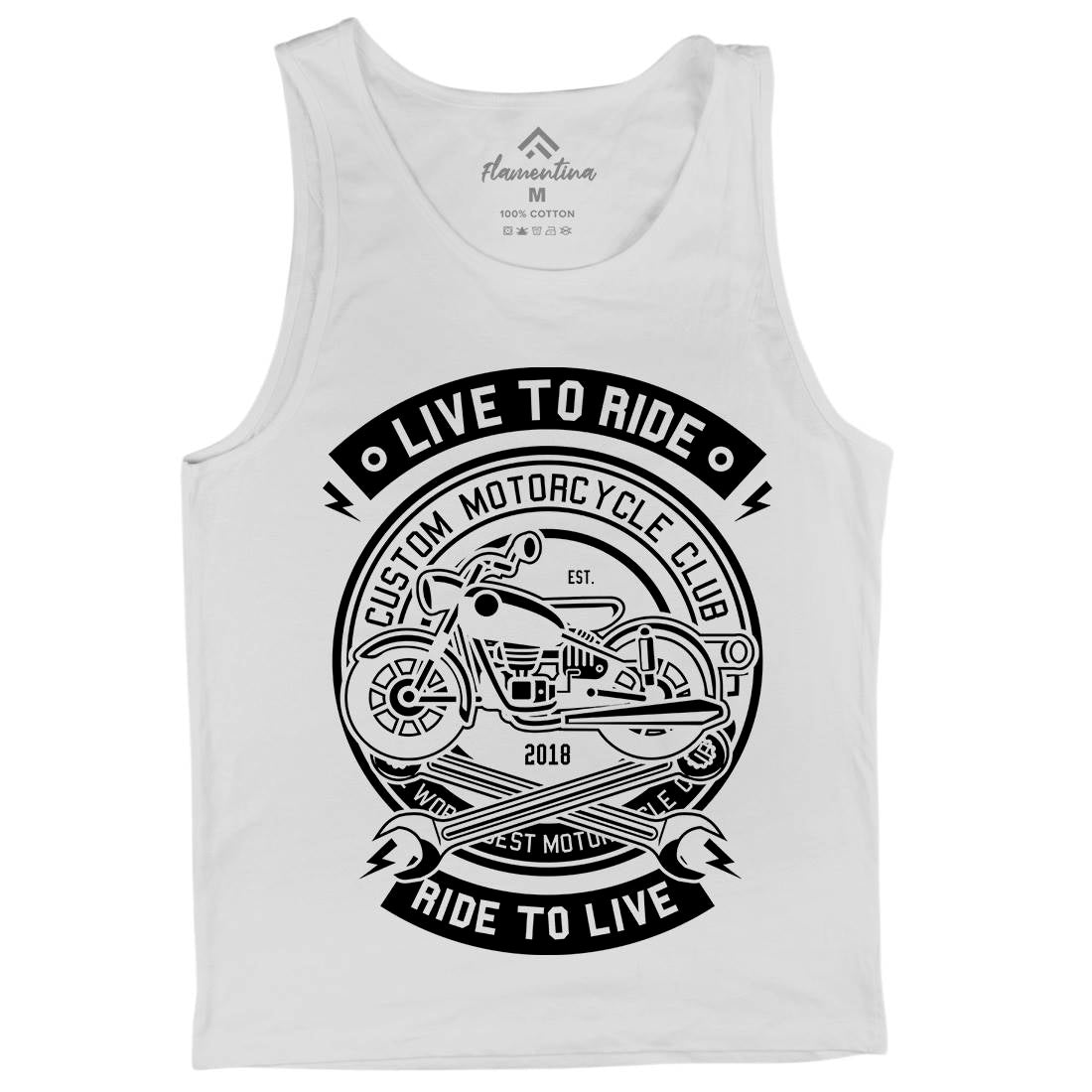 Live To Ride Mens Tank Top Vest Motorcycles B582