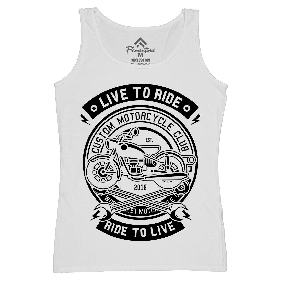 Live To Ride Womens Organic Tank Top Vest Motorcycles B582