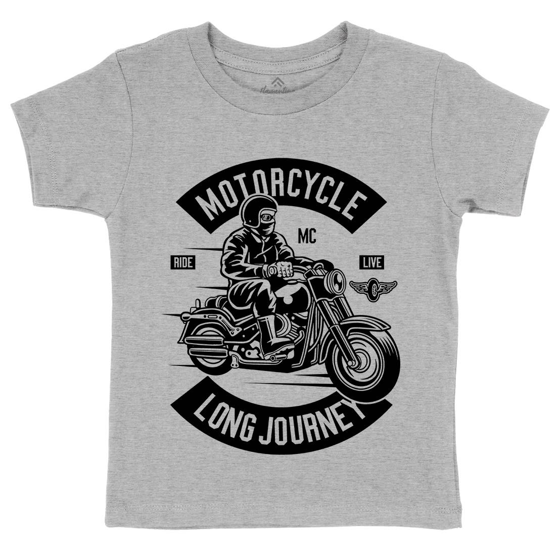 Long Journey Kids Crew Neck T-Shirt Motorcycles B583