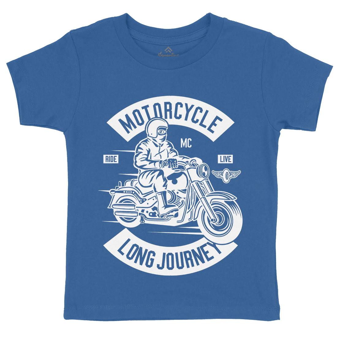Long Journey Kids Organic Crew Neck T-Shirt Motorcycles B583