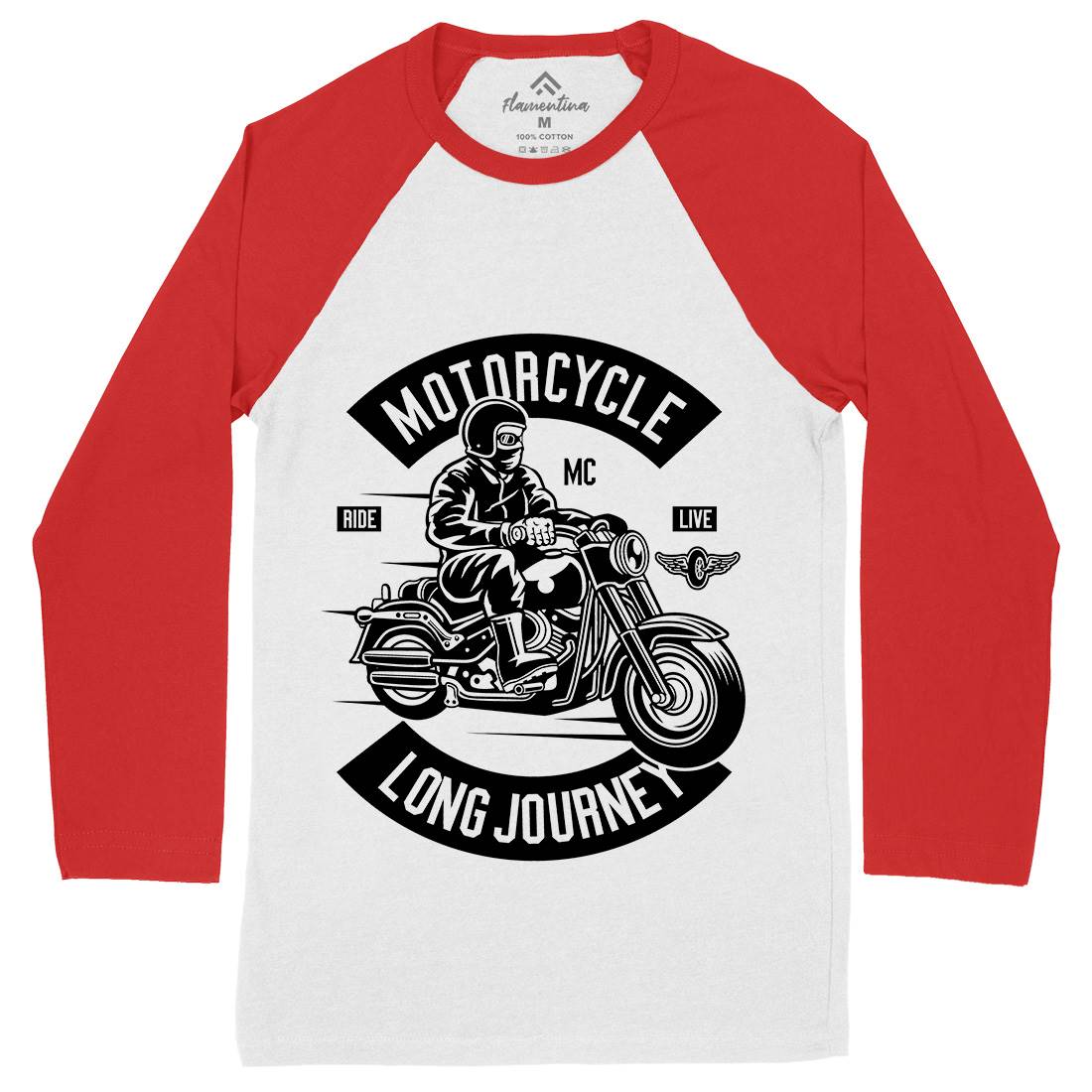 Long Journey Mens Long Sleeve Baseball T-Shirt Motorcycles B583