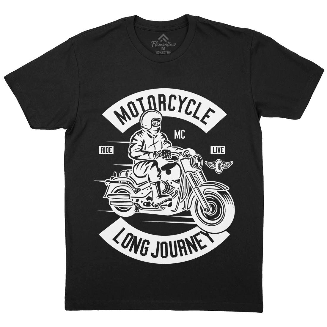 Long Journey Mens Crew Neck T-Shirt Motorcycles B583