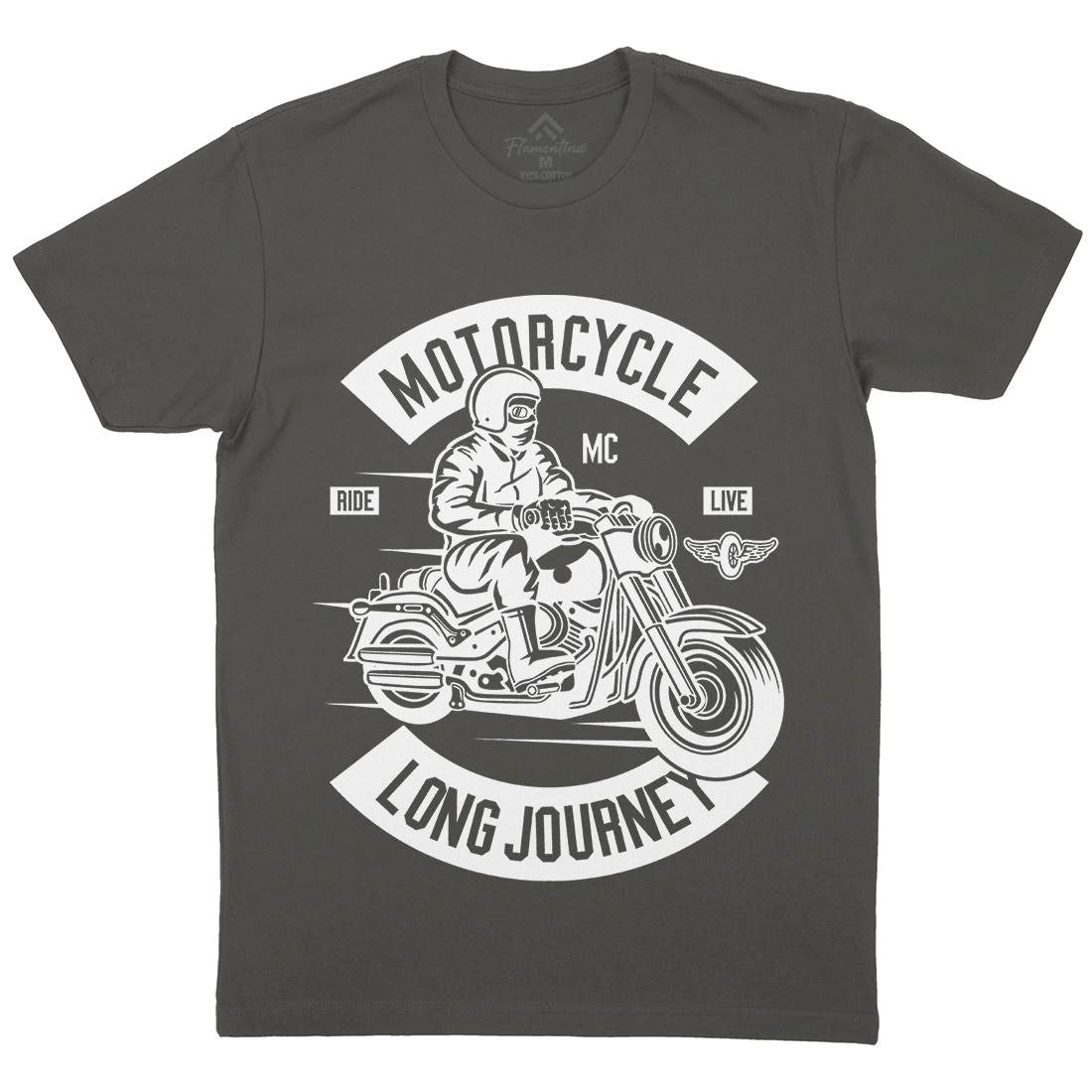Long Journey Mens Crew Neck T-Shirt Motorcycles B583