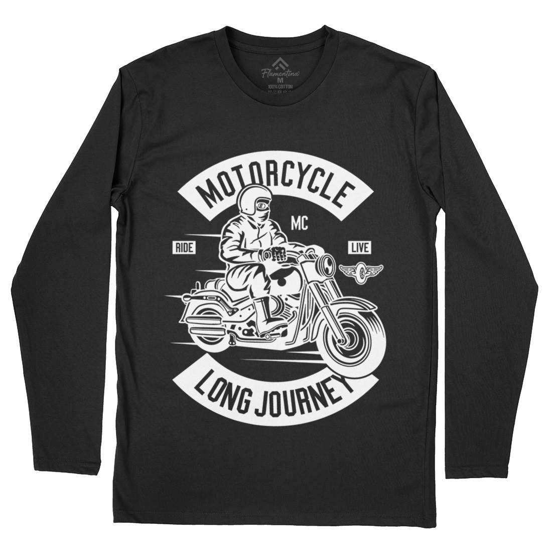 Long Journey Mens Long Sleeve T-Shirt Motorcycles B583