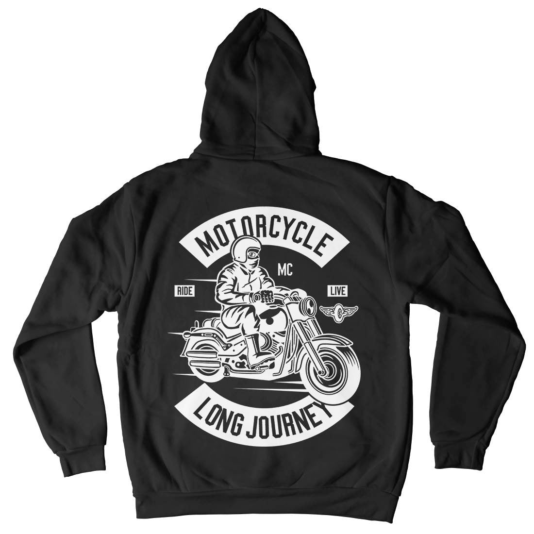 Long Journey Mens Hoodie With Pocket Motorcycles B583