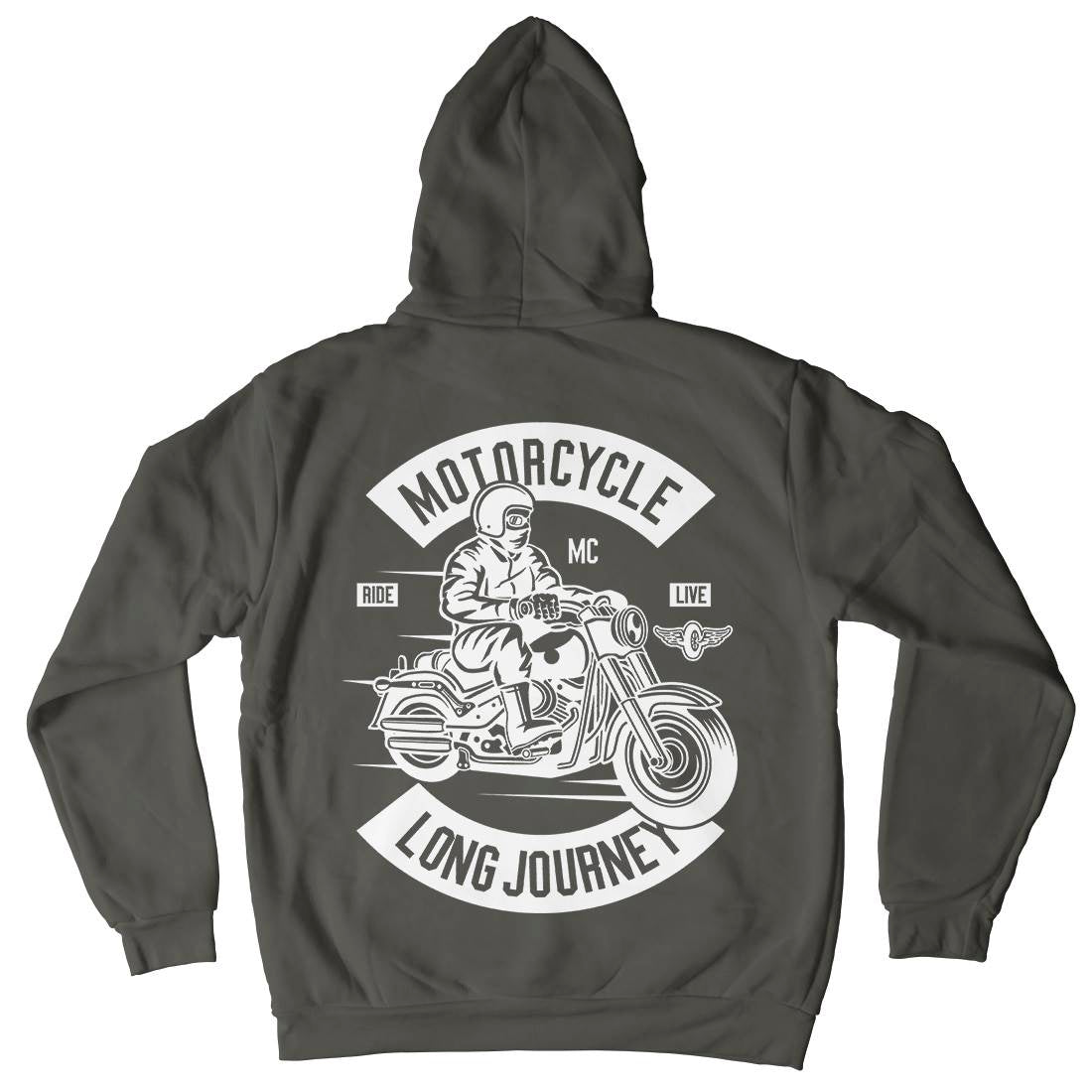 Long Journey Mens Hoodie With Pocket Motorcycles B583