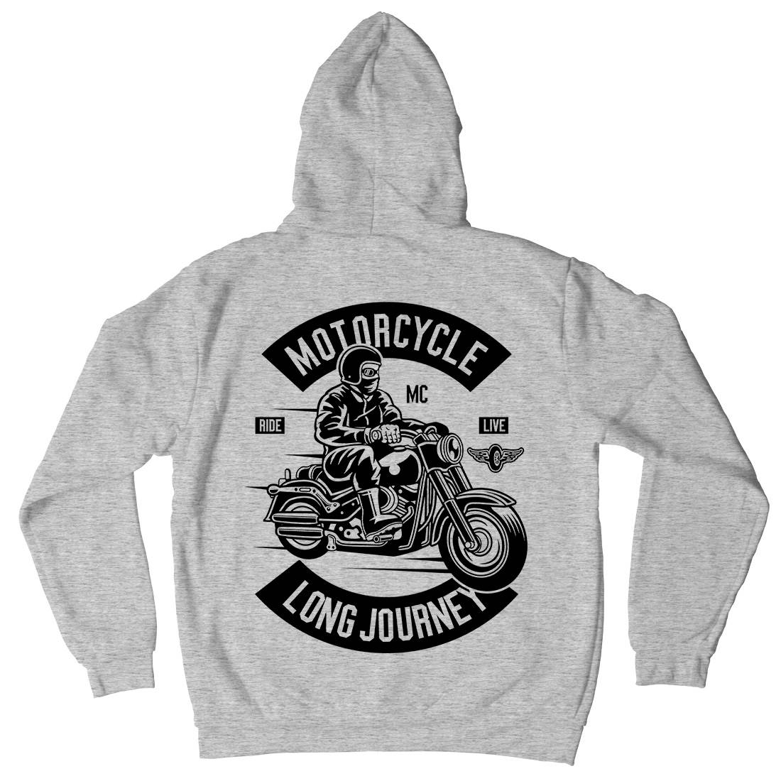 Long Journey Mens Hoodie With Pocket Motorcycles B583