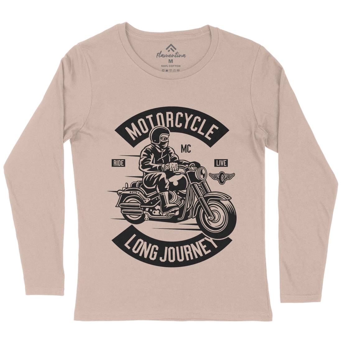 Long Journey Womens Long Sleeve T-Shirt Motorcycles B583