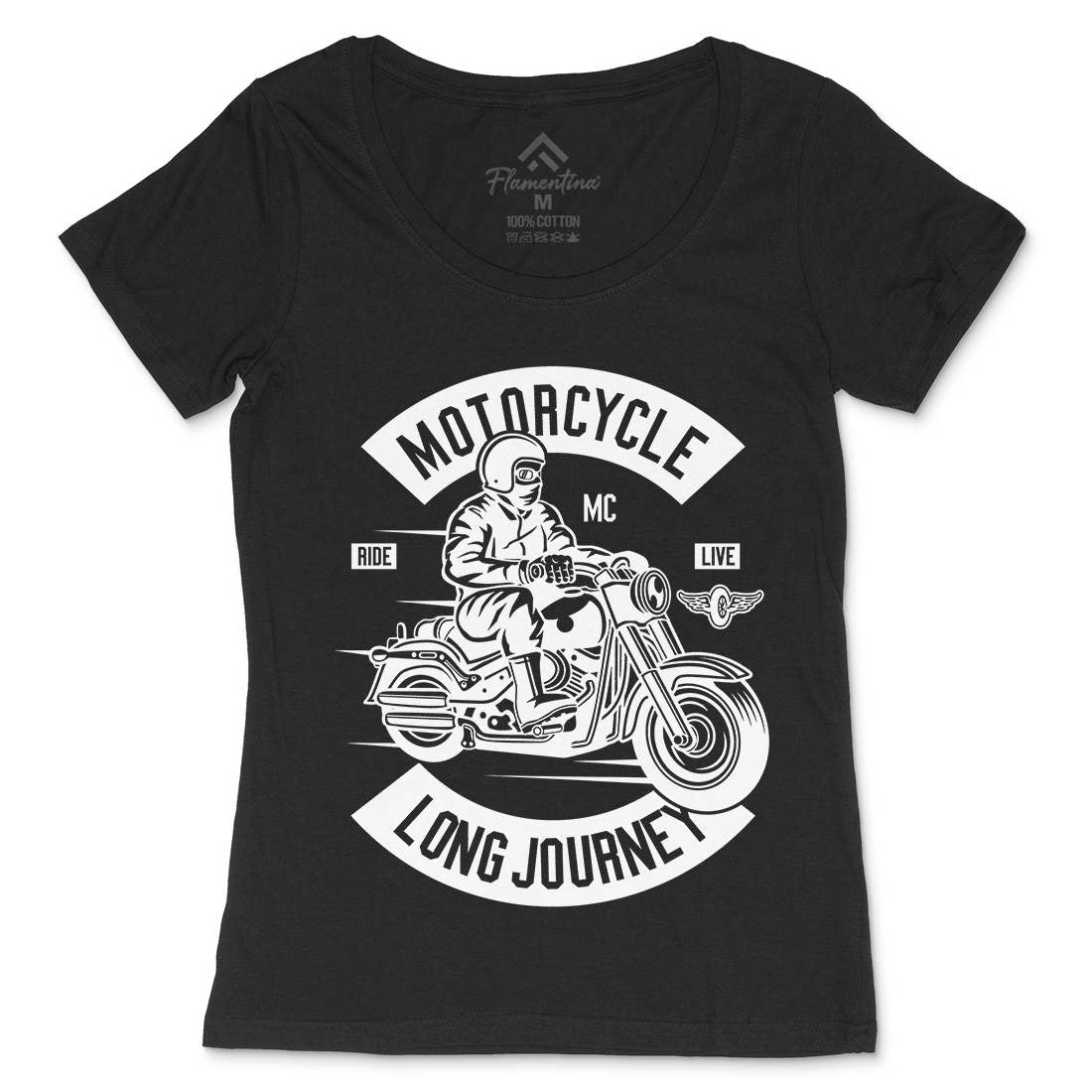 Long Journey Womens Scoop Neck T-Shirt Motorcycles B583