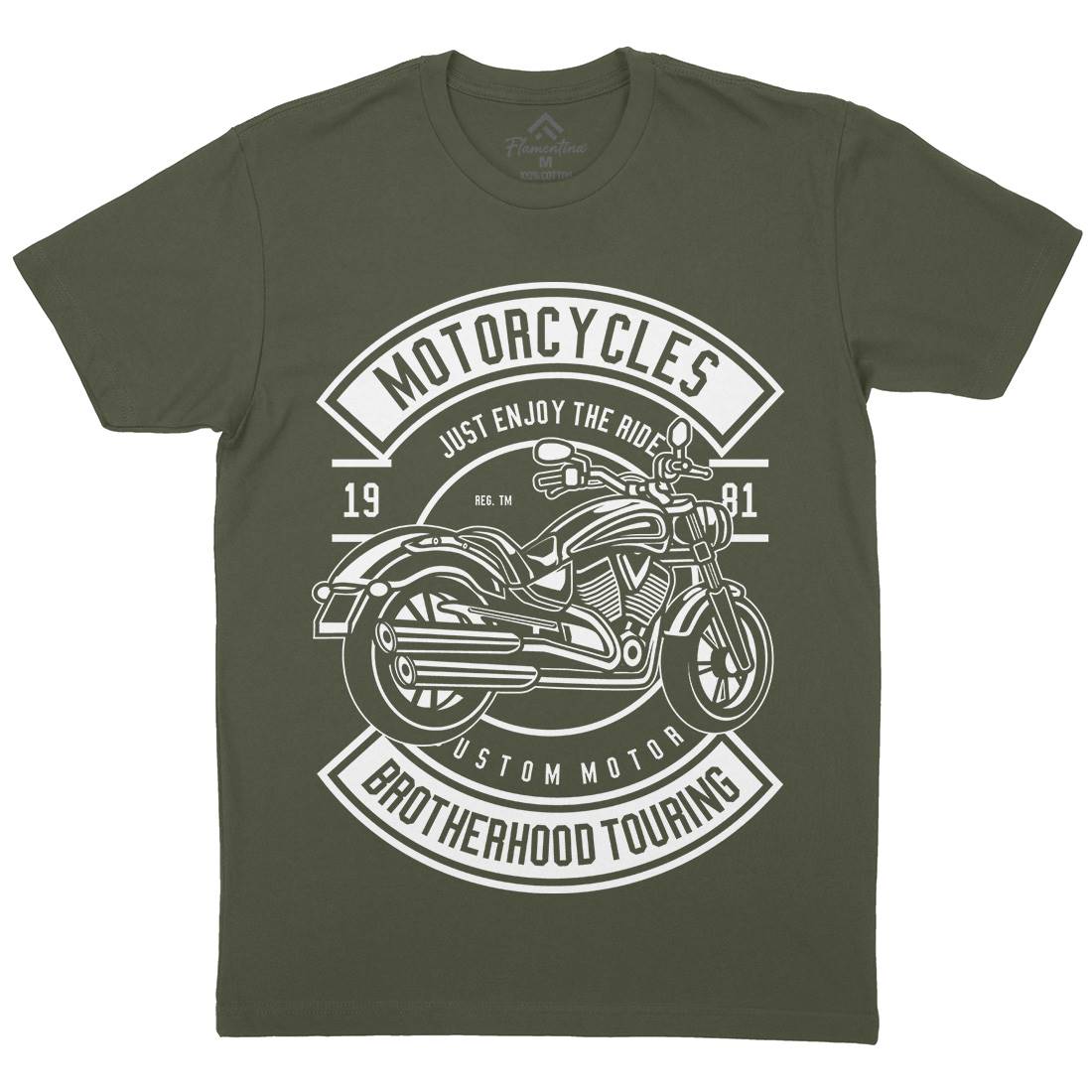 Touring Mens Organic Crew Neck T-Shirt Motorcycles B584