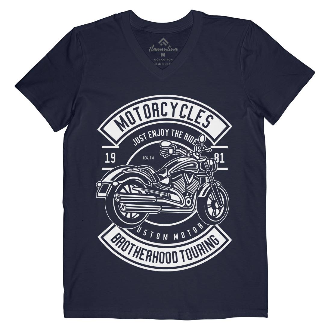 Touring Mens Organic V-Neck T-Shirt Motorcycles B584