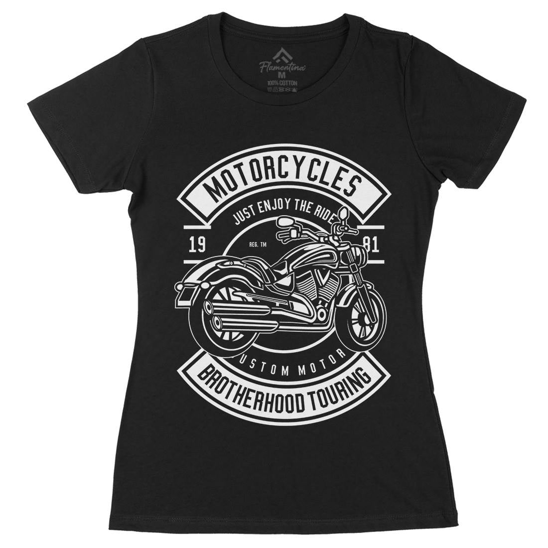 Touring Womens Organic Crew Neck T-Shirt Motorcycles B584