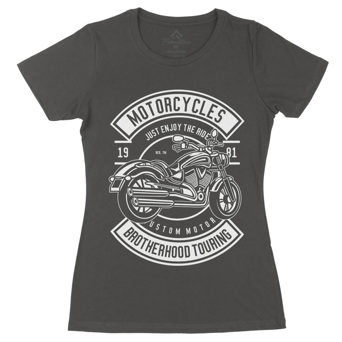 Touring Womens Organic Crew Neck T-Shirt Motorcycles B584